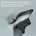 Miniatyrbillede 4 af 5: Plush Fyldig Djævel Bat Øre Pandebånd Dyr Halloween Jul Kostume Tilbehør