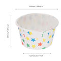 Pikkukuva 1 / 2: 50 kpl Mini Cupcake-vuorat Paperi Pyöreä Kakku Leivonta Kupit Muffin-kotelot Kotijuhliin Hääjuhliin (Tähti)