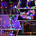 Miniatyrbild 5 av 7: Fairy lights utomhus, färgglada glödlampor, 12 m, 100 LED, Christmas fairy lights för fester, trädgårdar, balkonger och inomhus, jul, barn