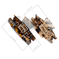 Miniatyrbild 7 av 7: 2 st 2,75 tum hårklämma banan hårklämmor sköldpadda spännen celluloid fransk design spännen celluloid leopard print små modeaccessoarer för
