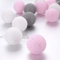 Miniatyrbild 2 av 3: Cotton Balls Fairy Lights Batteridriven 40 LEDs Balls String Light 19,6 ft Varmvit för sovrum, fest, inomhus$Cotton Ball String Lights, 19,6 Ft