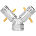 Miniatyrbillede 8 af 8: Hunn Hanetråd G1/2 Kugleventil Vandhane Adapter Messing Y-Type Dobbelt Udløb Automatisk Vandingssystem