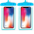 Miniatyrbillede 1 af 6: Vandafvisende Telefonpose 2-pak, Universal Mobiltelefon Vandtæt Under Vandtaske Tørpose