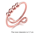 Miniatyrbillede 5 af 8: 2 stk. Kvinders Justerbare Angst Ringe med Perler Stressaflastende Ring, Spinner Ring, Meditation Ring
