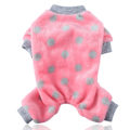 Pikkukuva 1 / 6: Pistepaitoja Pienille Koirien, Fleecepuku Pentujen Pjs Jammies, 4 Jalkainen Koiran Vaatteet, Talvi Lämmin Onesies Haalarit Vaatteet Lemmikkieläimelle (Vaaleanpunainen)