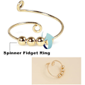 Miniatyrbilde 8 av 8: 2 stk Justerbare Angstringer for Kvinner med Perler, Stresslindrende Ring, Spinner Ring, Meditasjonsring
