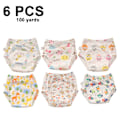 Miniatyrbild 1 av 8: 6-pack Unisex Bomullsunderkläder för Potträning Återanvändbara Andningsbara Toddler Pojkar och Flickor Kiss-träning Underkläder Vattentäta Träningspåsar