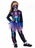 Halloween-kostyme for barn med skjelettillusjon S