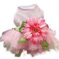 Miniatyrbild 1 av 5: Blommig gasväv Tutu hundklänning väst kläder kjol kläder husdjur valp rosett prinsesskläder för hundar och katter