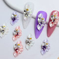Miniatyrbillede 3 af 5: 30 stk. Neglecharms, Harpiks Blomster Neglecharms, Neglekunst Dekorationer med Blomster Perler Form