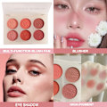 Miniatyrbillede 5 af 5: 3 stk. pudderrougepalette, kontur og highlight pudderrougepalette mat pudderrouge