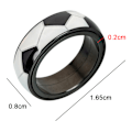 Miniatyrbild 2 av 5: Herr Dam Bred 8mm Spinner Spinning Basketboll Fotboll Design Ring Cool Bröllopsband，VM Fotboll Fest Tillbehör