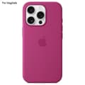Etui til iPhone 16 Pro med MagSafe Flydende Silikone Telefon Bagside med Induktions Popover-funktion Rose