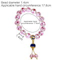 Miniatyrbilde 2 av 5: Håndlaget rosa glassarmbåndperler Elastisk armbånd for kvinner, Rosa: symboliserer visdom og læring.