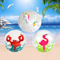 Miniatyrbild 5 av 5: 6 stycken 3D strandbollarUppblåsbara strandbollar Krabba Flamingo Enhörning Tema Strandbollar Pool Leksak Bollar för utomhus sommar strand pool födelsedagsfest