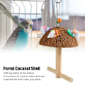 Miniatyrbild 8 av 8: Parrot Kokosnötskalssvingställ Multifunktionell Säker Bittålig Kokosnötskal Tuggleksak för Fåglar