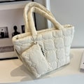 Miniatyrbilde 5 av 7: Stor Puffer Tote Bag for Kvinner, Quiltet Puffer Bag, Puffy Bag Skulderveske Tote Bag Quiltet Puffy Håndveske