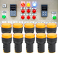 Miniatyrbillede 1 af 8: 10 stk AD16‑22DS Gule LED-indikatorer Høj Lysstyrke LED-signallampe Lys til Signalindikation AC/DC12V