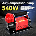 Miniatyrbild 8 av 8: Däckpump för bil, luftkompressor 150PSI högt tryck 24V 540W dubbelcylinder