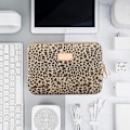 Miniatyrbillede 2 af 6: Stilful Laptop Sleeve i Canvas med Leopardmønster - Beskyttende Taske til Computer