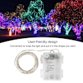 Miniatyrbild 1 av 4: USB LED Koppartrådsljussträng Fest Julpynt med Fjärrkontroll Vit 5m