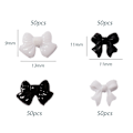 Miniatyrbild 2 av 5: 200 st 3D Rosett Nagelkonst Dekorationer, Färgglada Rosett Nageltillbehör 3D Rosetter Nagelcharms för Resin Flatback Nagelkonst Design