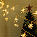 Miniatyrbild 1 av 5: Julljus Snowflake Lights String LED Fairy Lights $ Snowflake Lights Varmvit Blinkande belysning inomhus och utomhus Hängande $ LED Snowflake