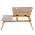Miniatyrbillede 7 af 8: Bærbar Foldbar Bambus Sovesal Seng Laptop Bord Justerbar Notebook Bord Stativ Bakke med Skuffe