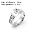 Miniatyrbild 2 av 5: 6 mm bälte spänne stil band ring i rostfritt stål