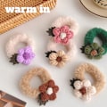 Miniatyrbilde 5 av 6: Ullblomst myk fløyels-scrunchie enkel mote frisk dame hårstrikk gummibånd