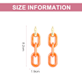 Miniatyrbillede 2 af 5: 2 par Oval Resin Dangle Drop Stud Øreringe Multi Farve, Kæde Dangle Øreringe Studs, Gaver til Kvinder Piger, ca. 8,2 cm lang