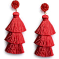 Miniatyrbilde 1 av 4: Fargerike Lagdelte Tassel Ørepynt Bohemisk Lagdelt Tassel Stud Dangle Drop Ørepynt for Tenåringsjenter Bursdag Jul Venner Gave