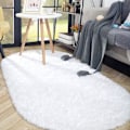 Miniatyrbild 5 av 7: Oval fluffig matta, modern plyschig shaggy matta för barns sovrum, extra bekväm söt barnkammarematta, sängmatta för pojkar och flickors rum, hemdekormattor