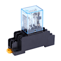 Miniatyrbillede 2 af 2: LY2NJ DPDT 8-polet automatisk justeringsrelæ med PTF08A sokkelbase (DC24V)