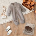 Miniatyrbillede 6 af 6: Babys vinterforstærket pelset onesie Varmt wrap fod lang krybende dragt (Abrikos)