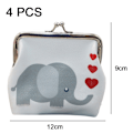 Miniatyrbild 2 av 6: 4-pack Läder Myntplånbok Söta Djur Plånboksväska Presenter till Kvinnor Barn