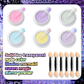 Miniatyrbild 3 av 6: 6-pack Nagelpulver Set 6 Färger Nagelpulver Nagel Effekt för Nageldekoration Salong Hem DIY
