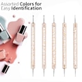 Miniatyrbild 3 av 5: 5-pack nagelprickpenna-set, nagellacksmålning, manikyr, prickar, nagelkonst, dubbeländad nagelkonstspets, borr