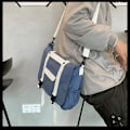 Miniatyrbild 5 av 5: Canvas axelväska, avslappnad crossbody-väska för högskolestudenter