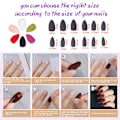 Miniatyrbild 2 av 5: 12 set Falska Naglar Medium Almond, Matt Medium Almond Falska Naglar Full Cover för Nagelkonst DIY