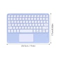 Miniatyrbild 6 av 8: Trådlöst tangentbord med rundade tangenter Ergonomisk design Ultratunt Smart Touch Trådlöst tangentbord för surfplattor Bärbara datorer Lila