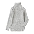 Miniatyrbilde 1 av 5: Barnas Høyhalset Langarmet Genser Basic Solid Fin Strikket Varmt Sweatshirt