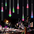 Miniatyrbild 1 av 2: Falling Rain Lights Meteor Shower Lights Christmas Lights 30cm 8 Tube 144 LEDs, Falling Rain Drop Icicle String Lights for Christmas Trees Halloween