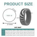 Miniatyrbild 3 av 6: Silikonbröllopsringar för män, kolfiberdesign silikonringar för män, kantgummi bröllops- och förlovningsringar komfort för träning, 8 mm bredd 2,5 mm