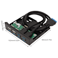 Miniatyrbild 6 av 8: 3,5 Tums Frontpanel USB3.0 Hub Hög Hastighet 4 Port Intern Combo Fäste Adapter för PC Desktop 3,5 Tums Diskett Fack