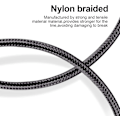 Miniatyrbild 2 av 4: Nylonflätad Laddningskabel iPhone Silver 2 Meter Extra Stark