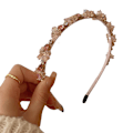 Miniatyrbild 1 av 5: Kristallhårband Kvinnor Dekorativ Rhinestone Hårband Kvarts Hår Tiara Prinsessa Pärlor Hårband