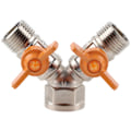 Miniatyrbillede 2 af 8: Hunn Hanetråd G1/2 Kugleventil Vandhane Adapter Messing Y-Type Dobbelt Udløb Automatisk Vandingssystem