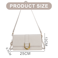 Miniatyrbillede 2 af 5: Mode kunstig læder skuldertaske underarms taske kvinders baguette taske crossbody taske