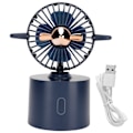 Miniatyrbillede 1 af 5: Flyvemaskine Oscillerende Mini Fan USB Opladning Bærbar Håndholdt Fan til Sommer Hjem Kontor Blå
